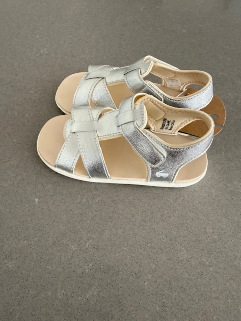 NWT- See Kai Run Basics Logan Toddler Sandals Size 12 Metallic Silver NEW